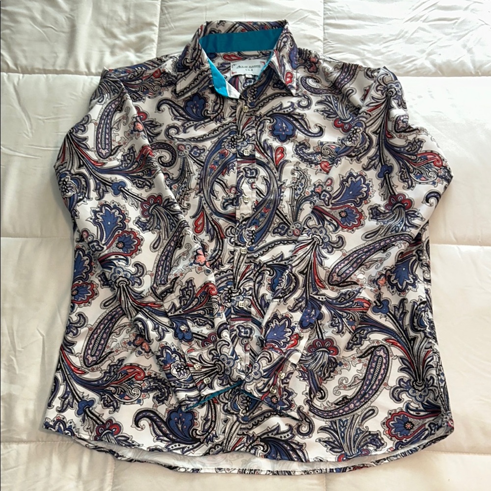 Ace of Diamond Shirt Men’s Size XL Purple Paisley Long Sleeve Button Up
